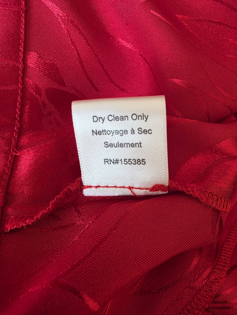 NWOT Rony Kobo Croppes Red Satin V-Neck Blouse with Puff Sleeves - Picture 15 of 15